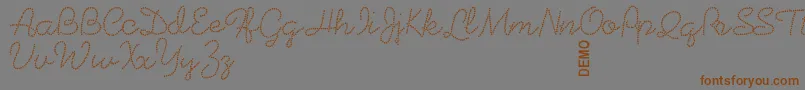 Beadworkdemo-fontti – ruskeat fontit harmaalla taustalla