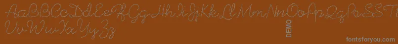 フォントBeadworkdemo – 茶色の背景に灰色の文字