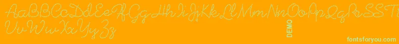 Beadworkdemo Font – Green Fonts on Orange Background