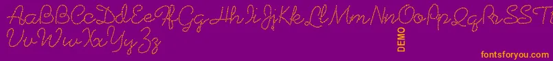 Beadworkdemo-fontti – oranssit fontit violetilla taustalla
