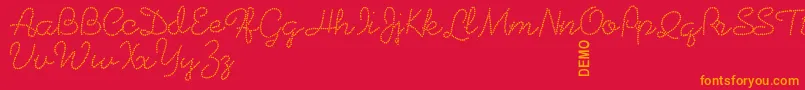 Fonte Beadworkdemo – fontes laranjas em um fundo vermelho