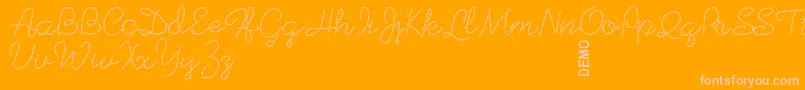 Beadworkdemo Font – Pink Fonts on Orange Background