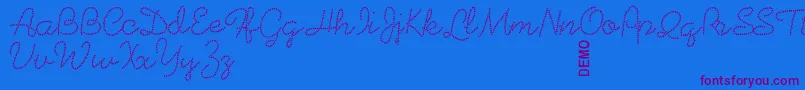 Шрифт Beadworkdemo – фиолетовые шрифты на синем фоне