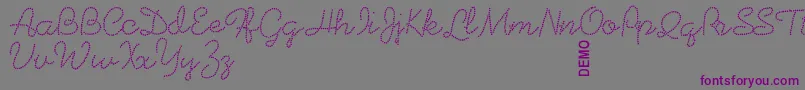 Beadworkdemo-fontti – violetit fontit harmaalla taustalla