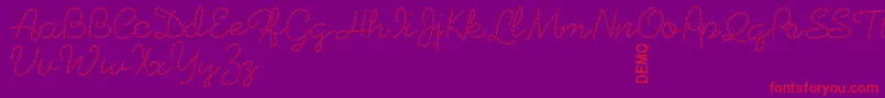 Beadworkdemo Font – Red Fonts on Purple Background