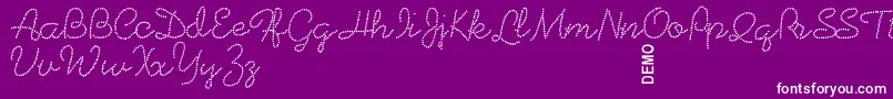 Czcionka Beadworkdemo – białe czcionki na fioletowym tle