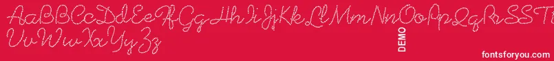fuente Beadworkdemo – Fuentes Blancas Sobre Fondo Rojo