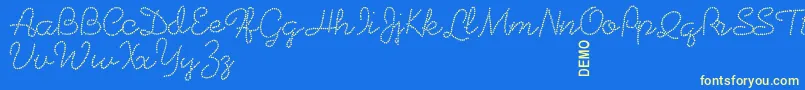 Fonte Beadworkdemo – fontes amarelas em um fundo azul