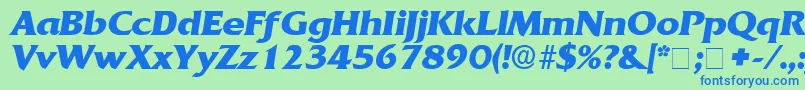AnticlaireDisplaySsiItalic Font – Blue Fonts on Green Background