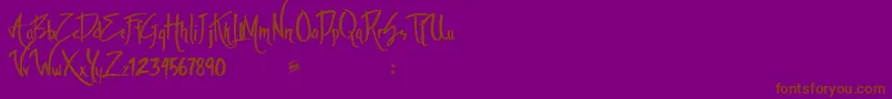 Theambiencedemo-fontti – ruskeat fontit violetilla taustalla