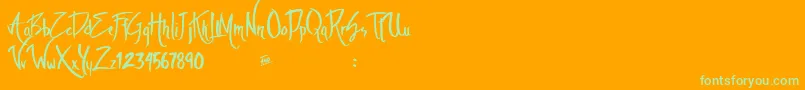 Theambiencedemo Font – Green Fonts on Orange Background