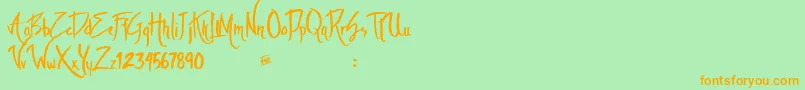 Theambiencedemo Font – Orange Fonts on Green Background