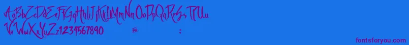 Theambiencedemo Font – Purple Fonts on Blue Background