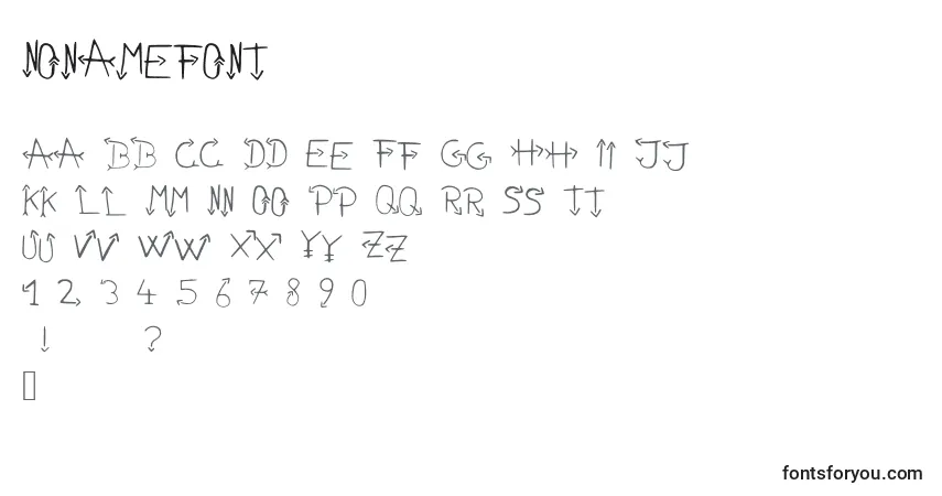 Schriftart Nonamefont – Alphabet, Zahlen, spezielle Symbole