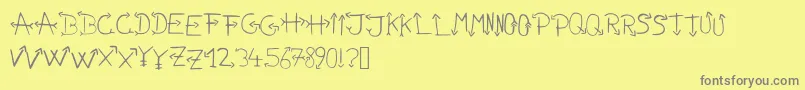 Nonamefont Font – Gray Fonts on Yellow Background