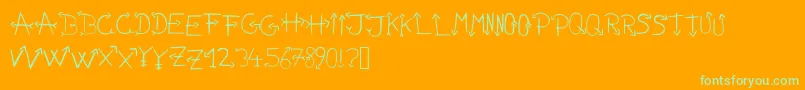 Nonamefont Font – Green Fonts on Orange Background