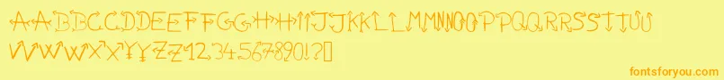 Nonamefont Font – Orange Fonts on Yellow Background