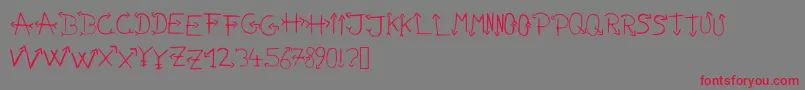 Nonamefont Font – Red Fonts on Gray Background