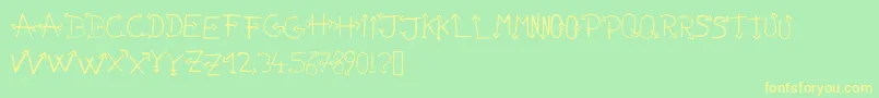 Nonamefont Font – Yellow Fonts on Green Background