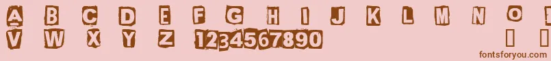 CfgreencornRegular-Schriftart – Braune Schriften auf rosa Hintergrund