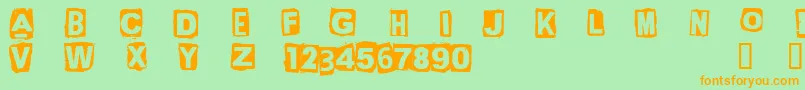 CfgreencornRegular Font – Orange Fonts on Green Background
