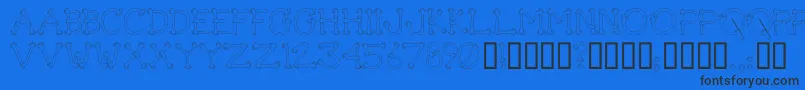 GetAGripNovelty Font – Black Fonts on Blue Background