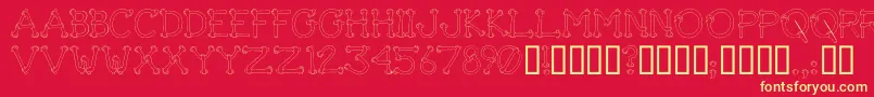 GetAGripNovelty Font – Yellow Fonts on Red Background