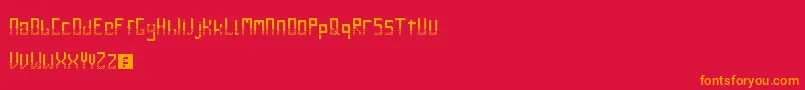 フォントGileLuNdro – 赤い背景にオレンジの文字