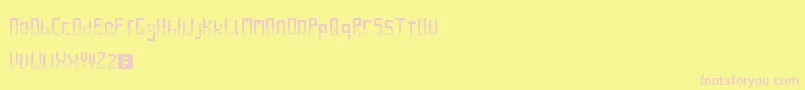 Fonte GileLuNdro – fontes rosa em um fundo amarelo