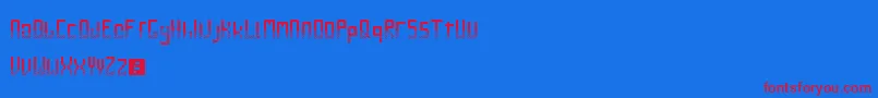 GileLuNdro-Schriftart – Rote Schriften auf blauem Hintergrund