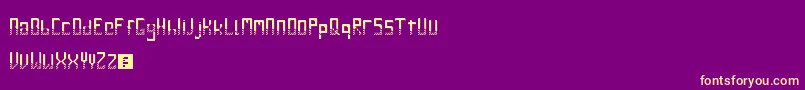 GileLuNdro-fontti – keltaiset fontit violetilla taustalla