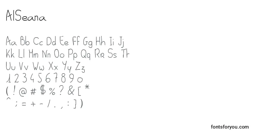 A fonte AlSeana – alfabeto, números, caracteres especiais