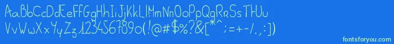 AlSeana Font – Green Fonts on Blue Background