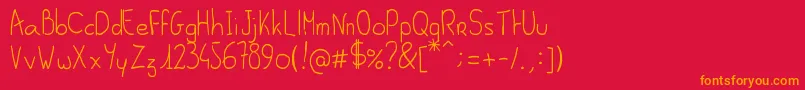 フォントAlSeana – 赤い背景にオレンジの文字
