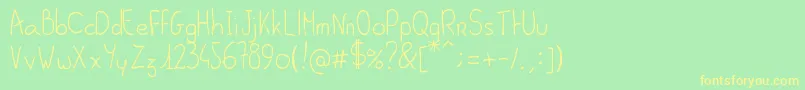 AlSeana Font – Yellow Fonts on Green Background