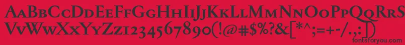 Шрифт JannontextmedscBold – чёрные шрифты на красном фоне