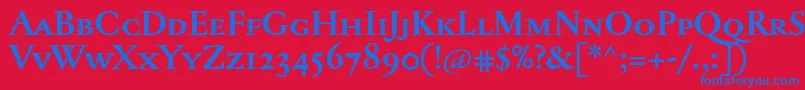 Więcej informacji o czcionce JannontextmedscBold Czcionka JannontextmedscBold – niebieskie czcionki na czerwonym tle