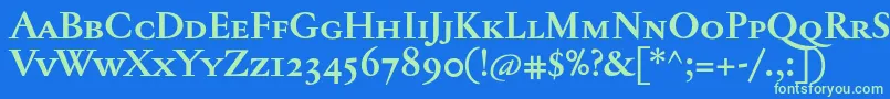 JannontextmedscBold Font – Green Fonts on Blue Background