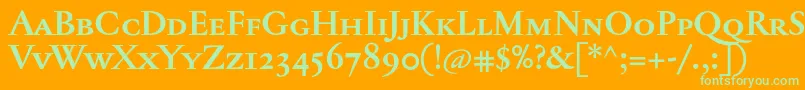 JannontextmedscBold-Schriftart – Grüne Schriften auf orangefarbenem Hintergrund