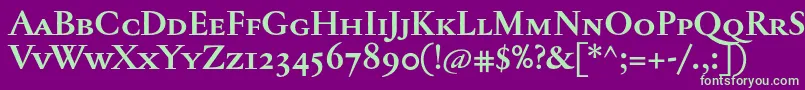 JannontextmedscBold Font – Green Fonts on Purple Background