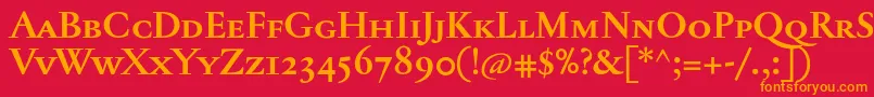 JannontextmedscBold Font – Orange Fonts on Red Background