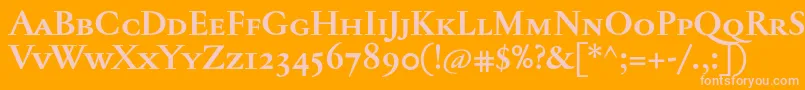 Saiba mais sobre a fonte JannontextmedscBold Fonte JannontextmedscBold – fontes rosa em um fundo laranja
