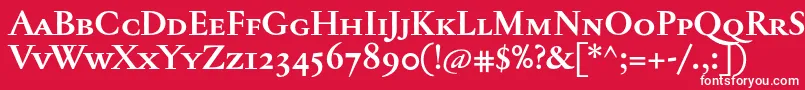 Fonte JannontextmedscBold – fontes brancas em um fundo vermelho