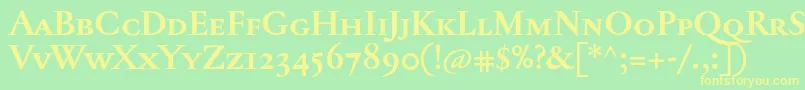Шрифт JannontextmedscBold – жёлтые шрифты на зелёном фоне