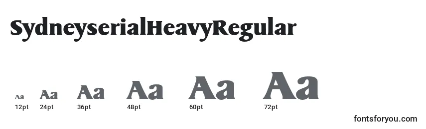 Размеры шрифта SydneyserialHeavyRegular