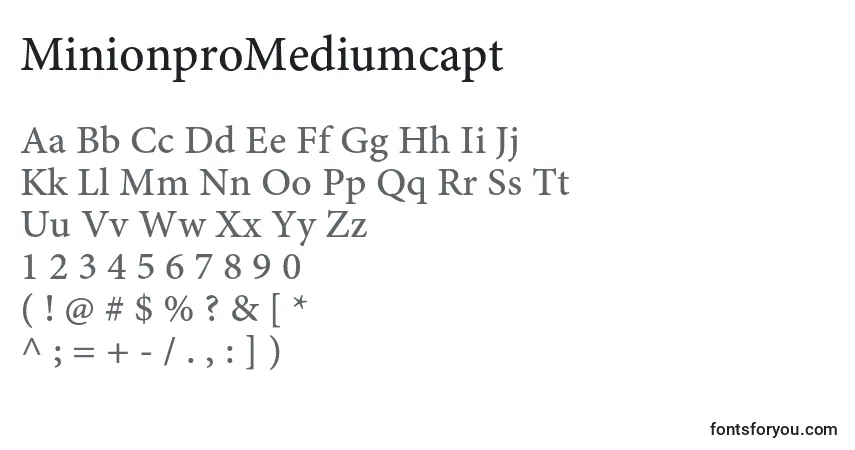 Czcionka MinionproMediumcapt – alfabet, cyfry, specjalne znaki