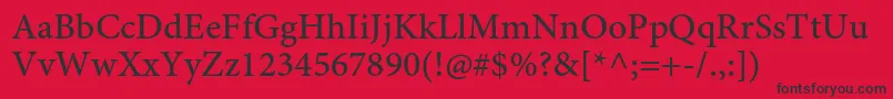 MinionproMediumcapt-Schriftart – Schwarze Schriften auf rotem Hintergrund