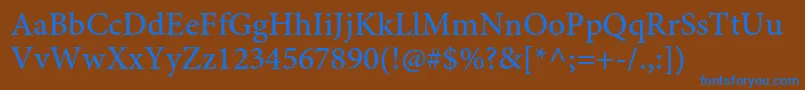 MinionproMediumcapt Font – Blue Fonts on Brown Background