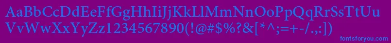 MinionproMediumcapt Font – Blue Fonts on Purple Background