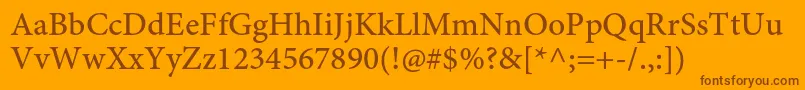 Шрифт MinionproMediumcapt – коричневые шрифты на оранжевом фоне